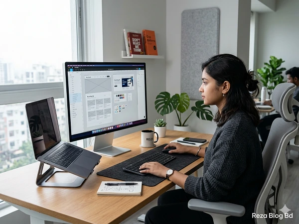 web design ui ux creating website layout on computer