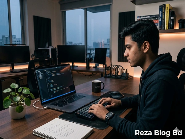 web development coding html css javascript on laptop